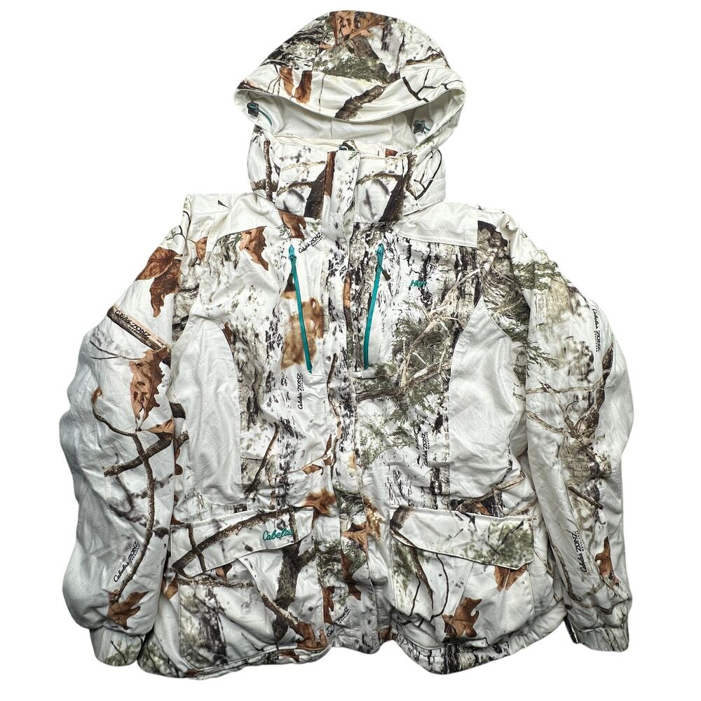 Cabelas Hunting Jacket Womens 2XL White Zonz Woodlands Snow Camo 4MOST Insulated